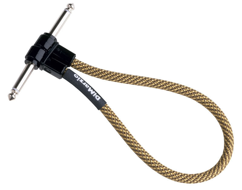 Dimarzio 12" Patch Cable Right Angle - Tweed