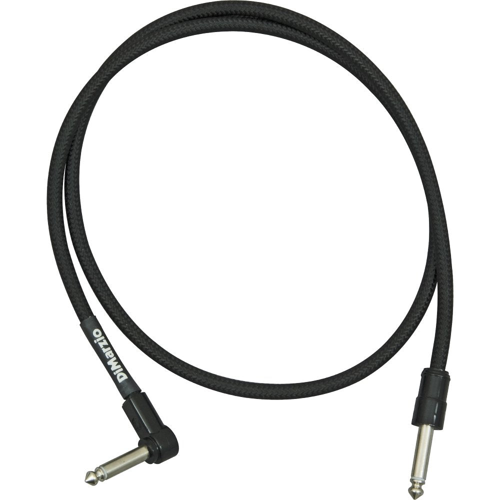 DIMARZIO 36" PATCH CABLE RIGHT ANGLE TO STRAIGHT - BLACK