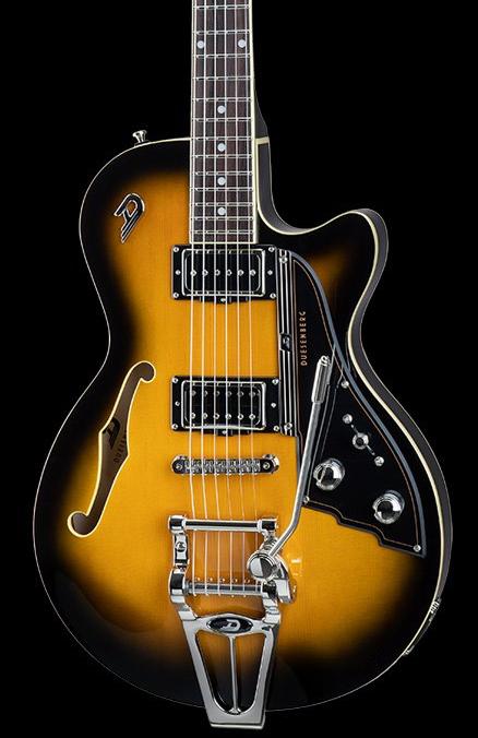 DUESENBERG STARPLAYER TV -  2-TONE-SUNBURST,  IN FORMFIT CUSTOM CASE