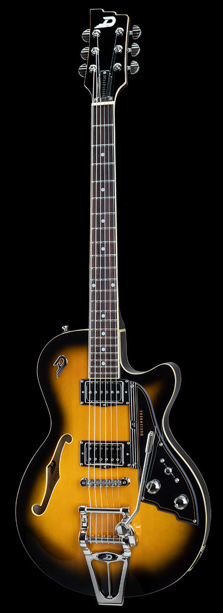 DUESENBERG STARPLAYER TV -  2-TONE-SUNBURST,  IN FORMFIT CUSTOM CASE