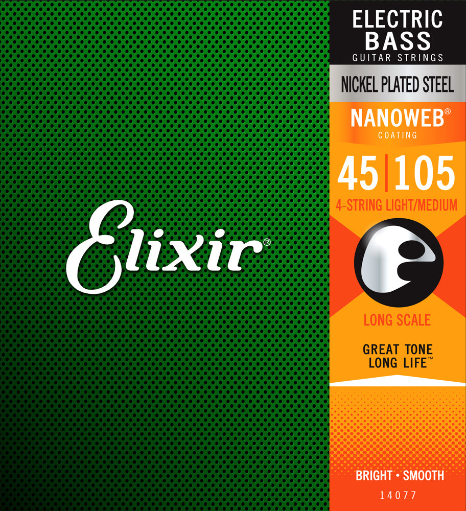 Elixir Bass 4-String Nickel w/ Nanoweb Coating - 45-105 Light/Medium