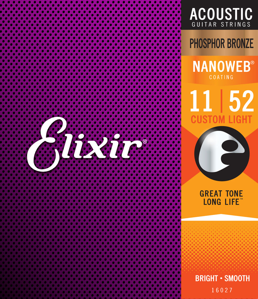Elixir Acoustic Phosphor Bronze w/ Nanoweb Coating - 11-52 Custom Light