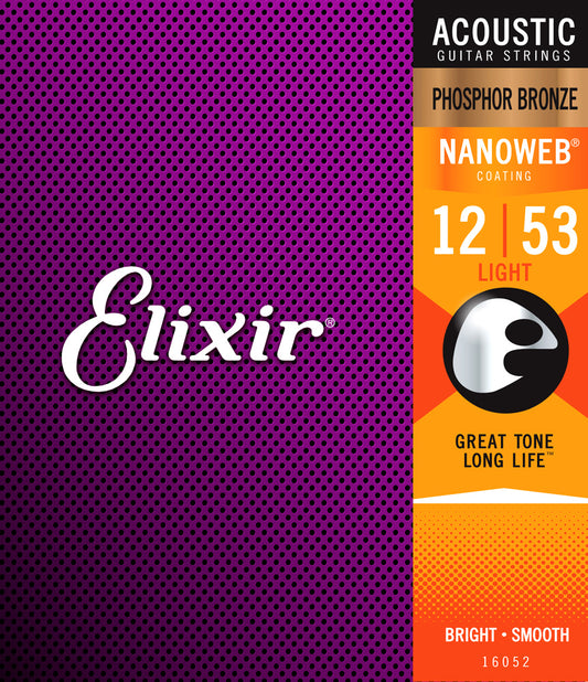 Elixir Acoustic Phosphor Bronze w/ Nanoweb Coating - 12-53 Light