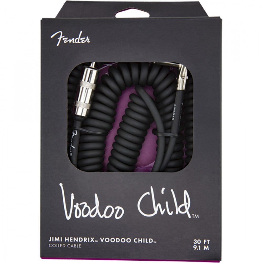 Fender Jimi Hendrix Voodoo Child Coiled Cable 30ft - Black