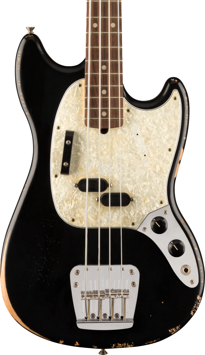 Fender JMJ Road Worn Mustang Bass -Rosewood Fingerboard - Black