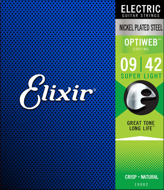 Elixir Electric Nickel Plated w/ Optiweb Coating - 9-42 Super Light