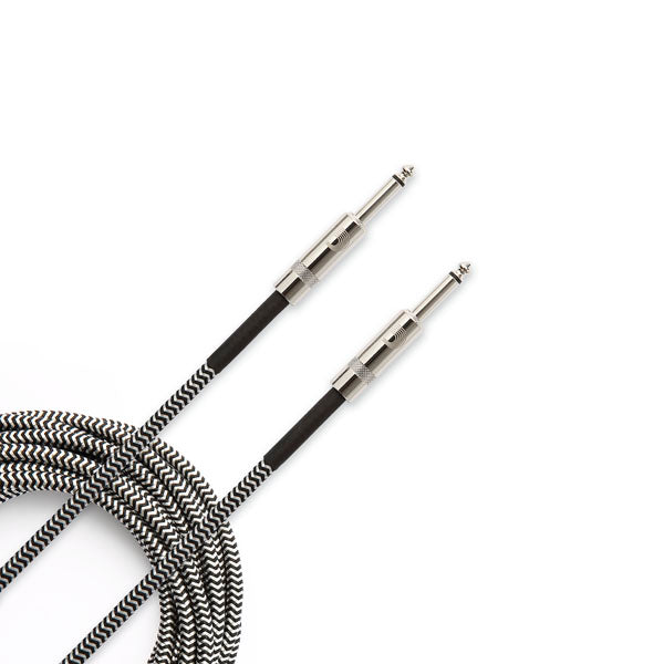 D'ADDARIO CUSTOM SERIES BRAIDED INSTRUMENT CABLE - GREY 15'