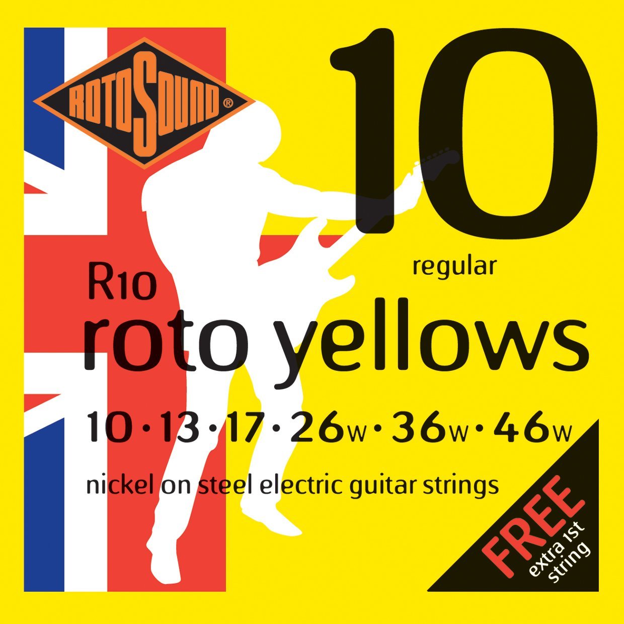 Rotosound R10 Roto Yellows Electric Guitar Strings - 10-46