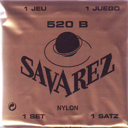 Savarez Classical Guitar Strings Nylon 520B - White Card - Low Tension