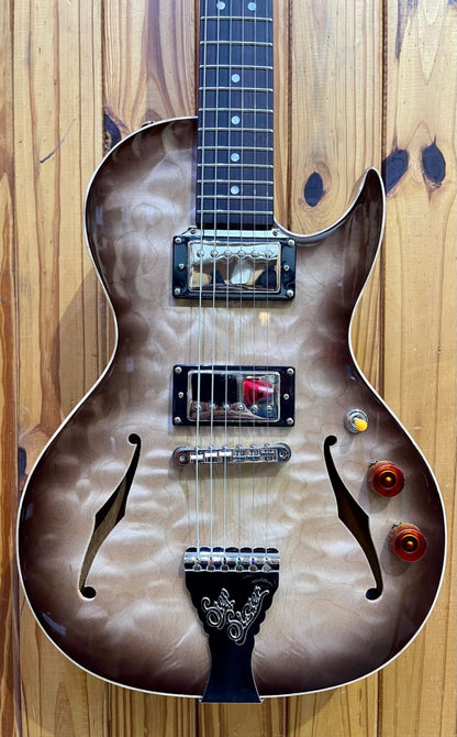 B&G Step Sister Cutaway - Humbuckers - Quilted Maple - Wolf Burst