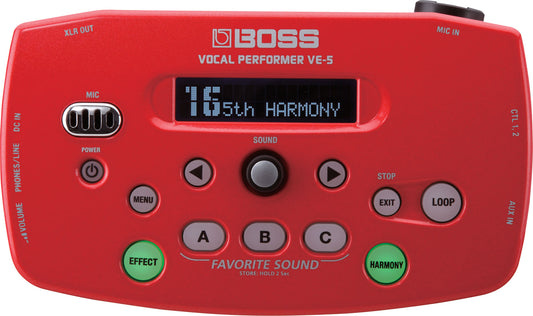 Boss VE-5 Vocal Performer Processor - Red